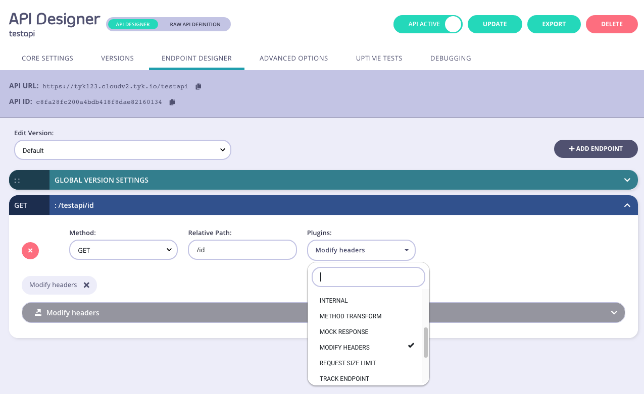 Endpoint designer