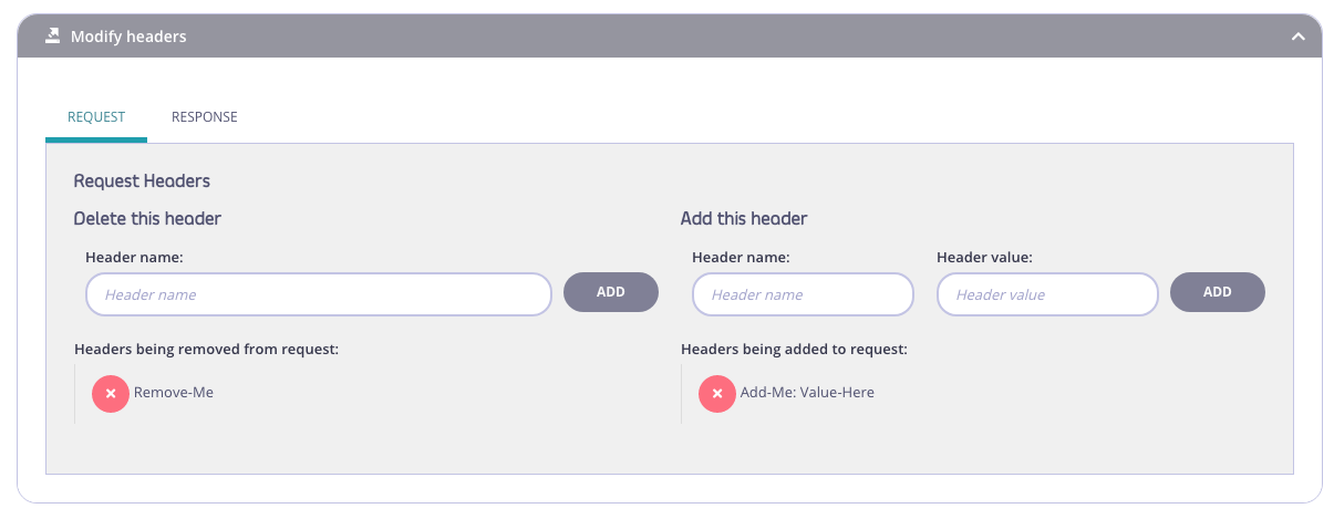 Header transforms