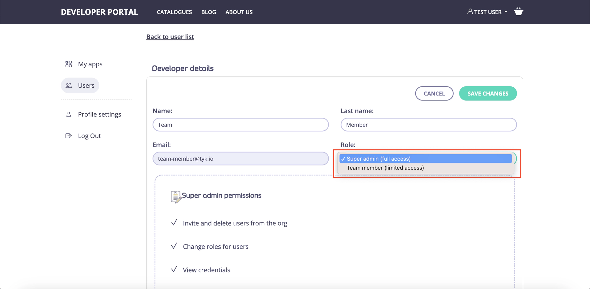 Manage API Consumer profile