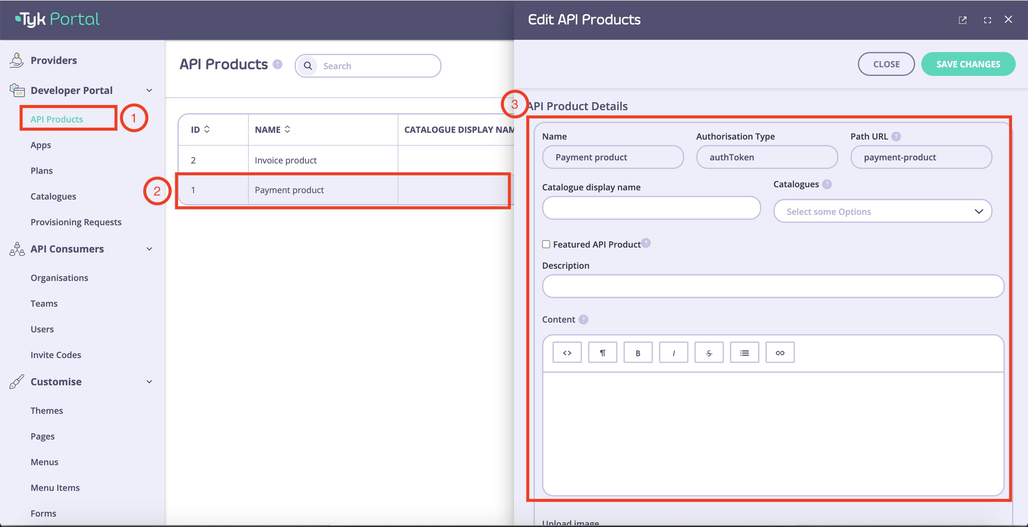 Edit the API Product's metadata