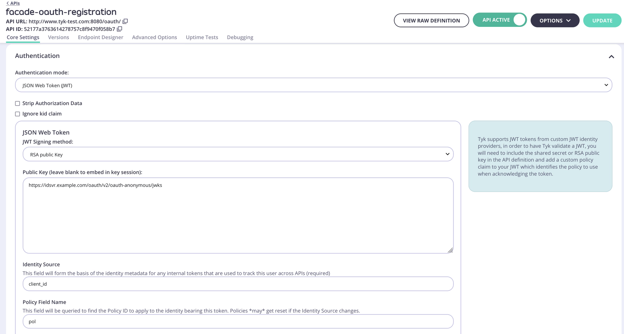 Configure Facade API