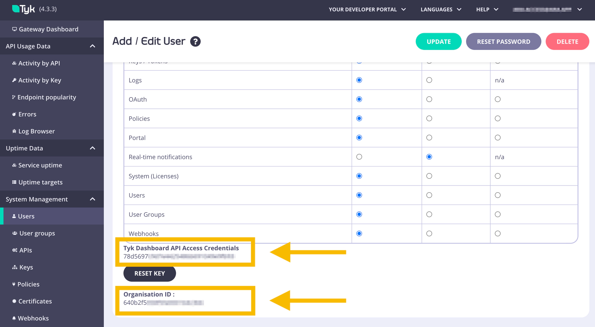 API Manager Dashboard