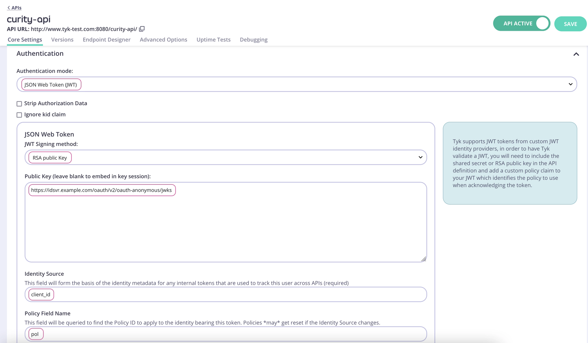 Configure API