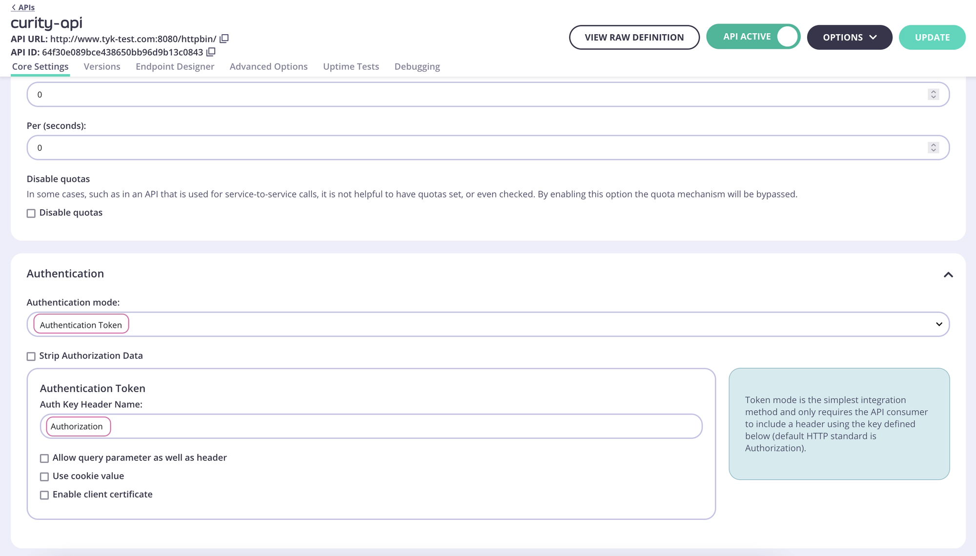 Configure Split Token API