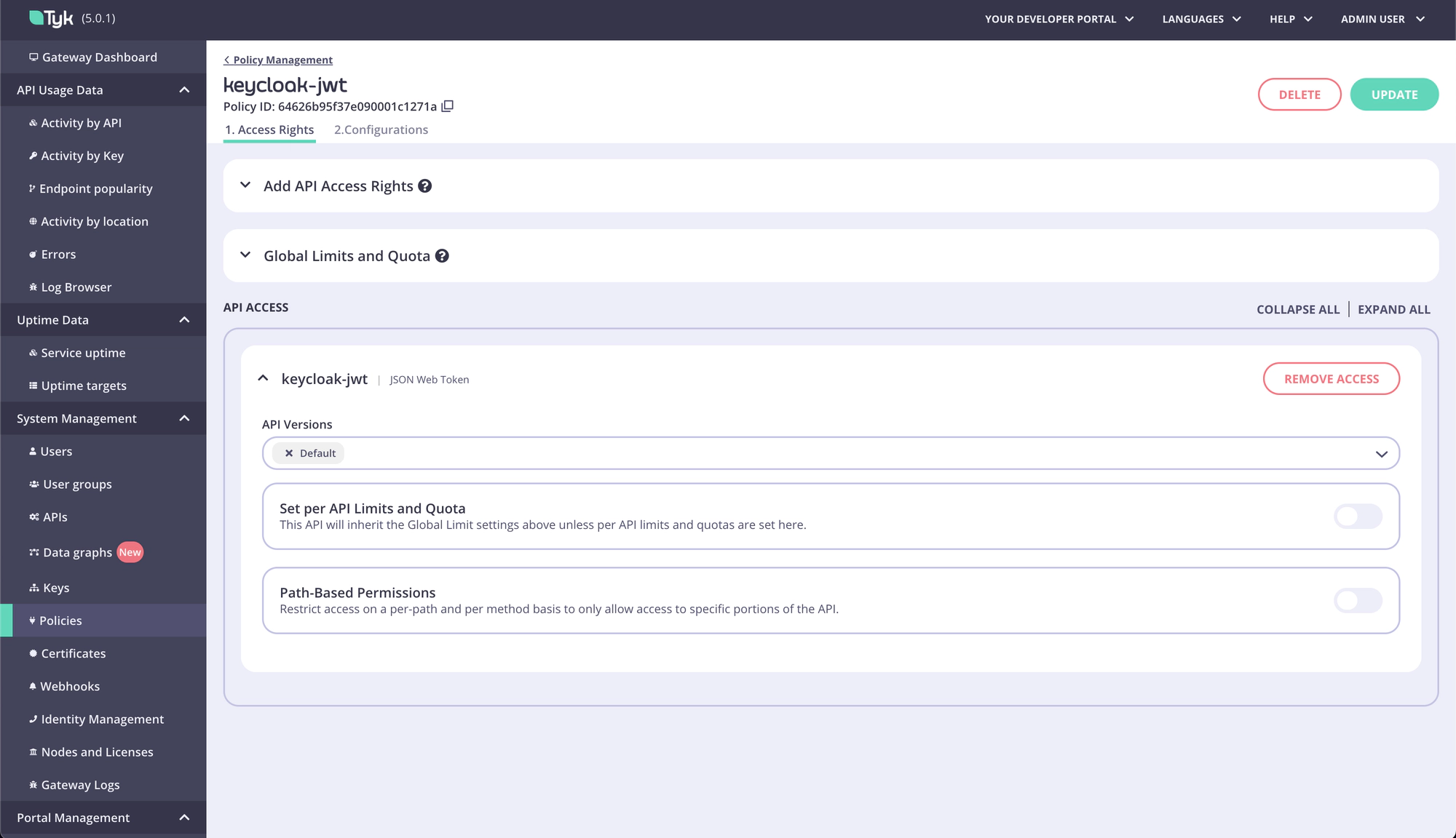 API Security Policy Result