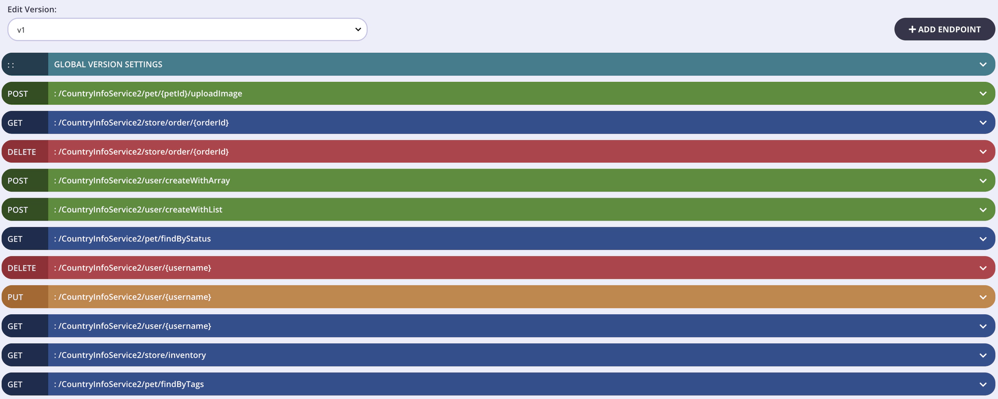 Version Endpoints