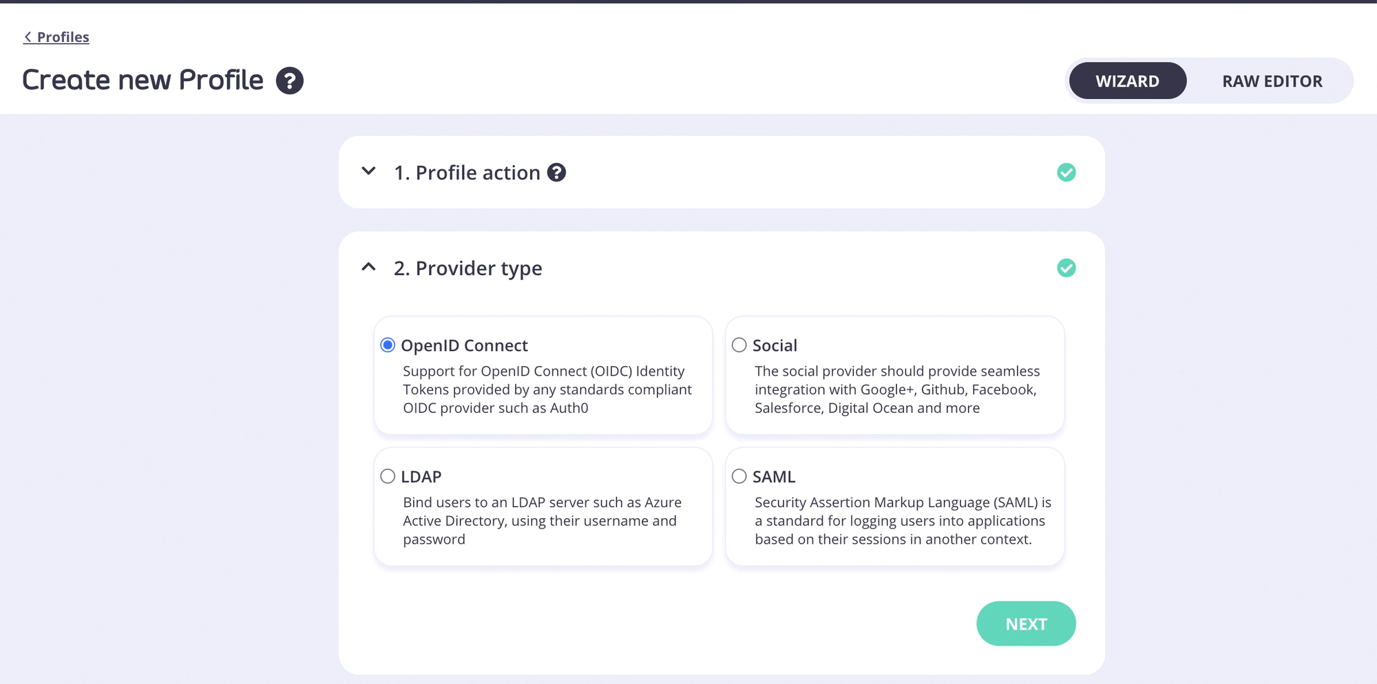 Identity profile Provider type