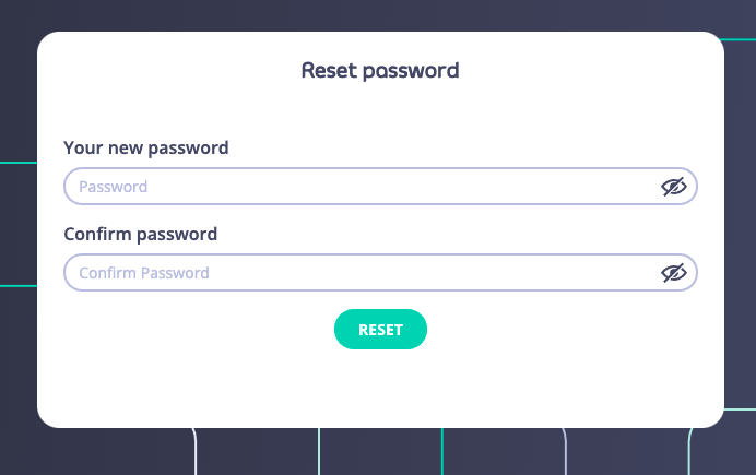 Enter and confirm new password