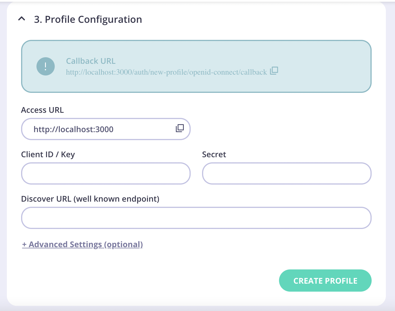 Tyk new identity profile configuration