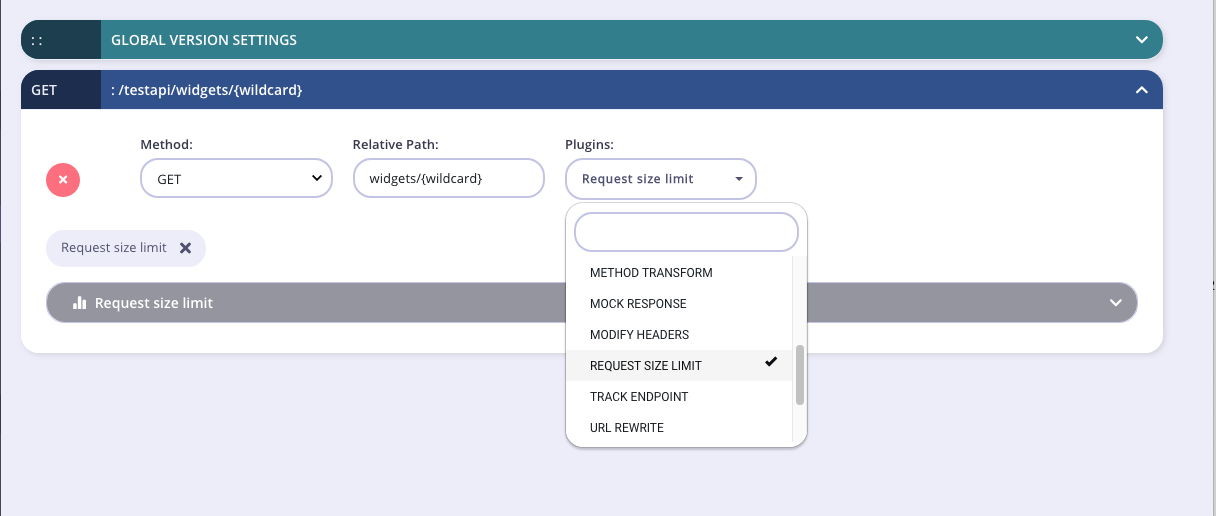 Plugins drop down