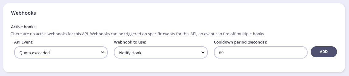 Webhook API Details