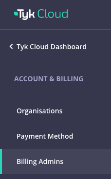 Billing Admins menu