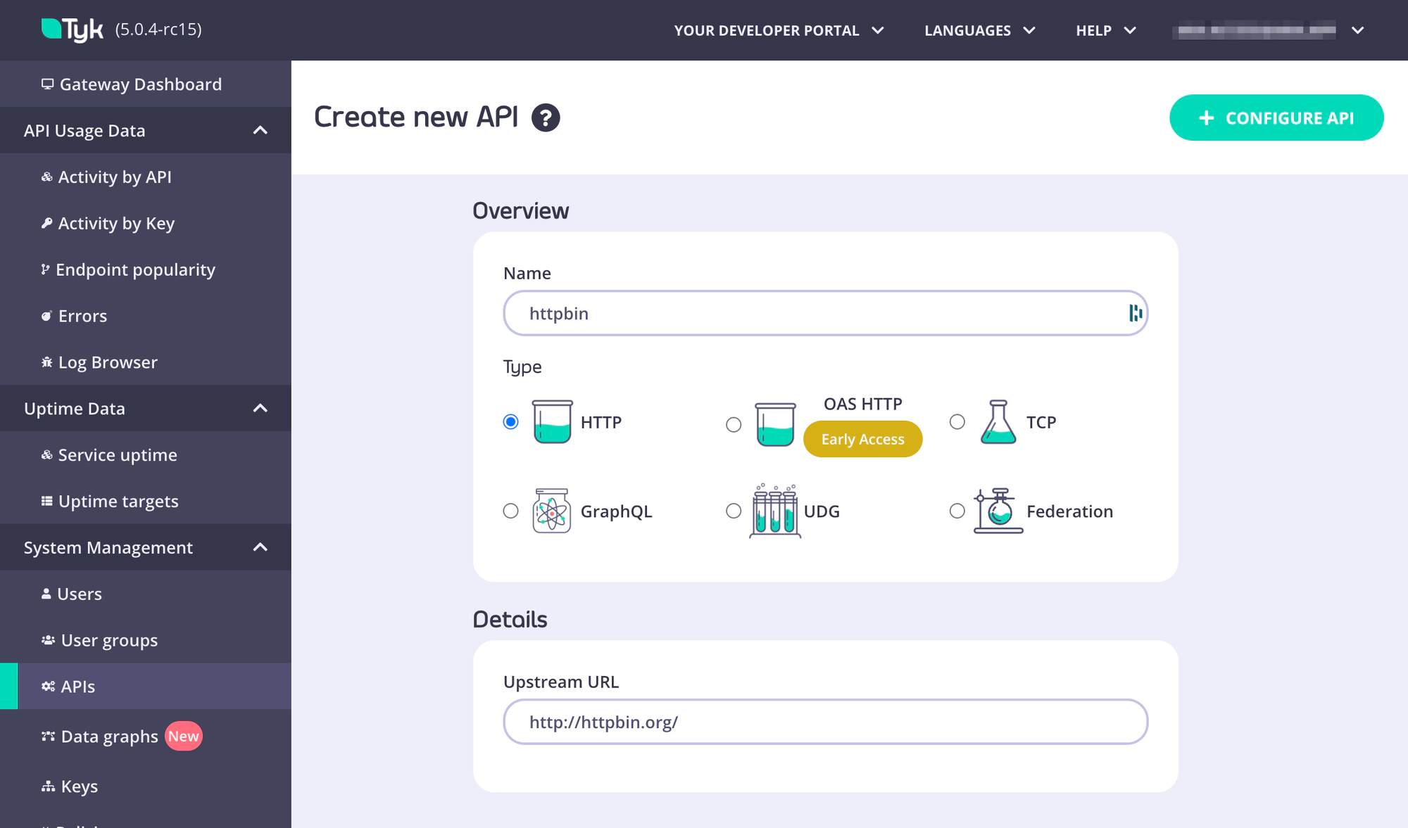 Accessing Creating an API