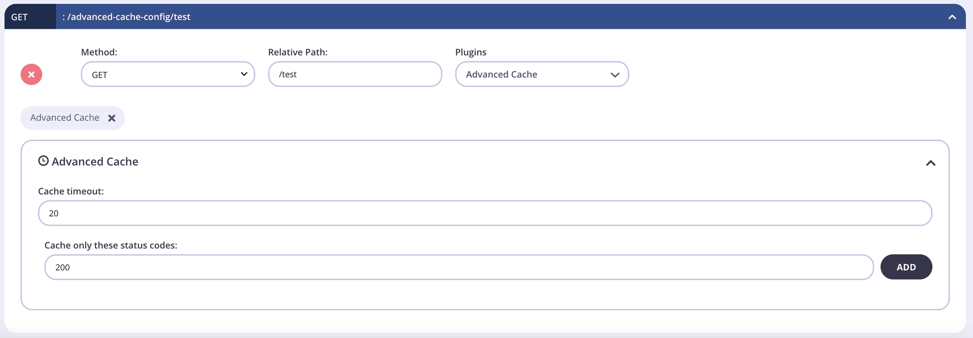 Endpoint cache configuration