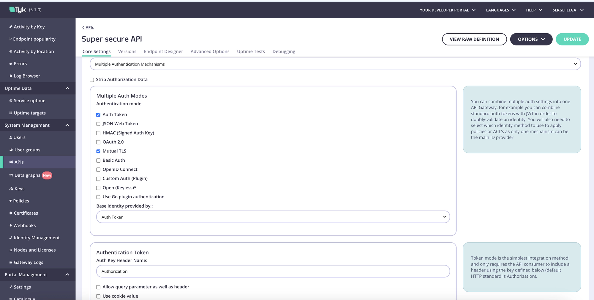 Mutual TLS auth API in the Tyk Dashboard