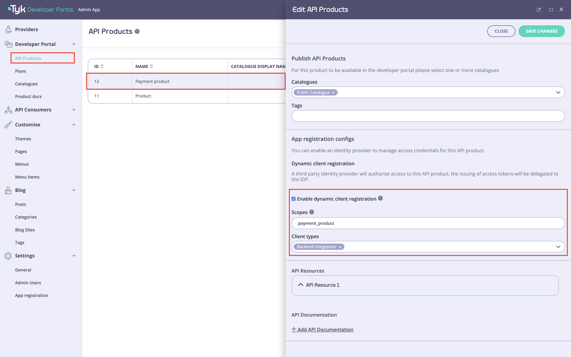 Configure an API Product to work with the DCR flow