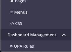 OPA Rules Menu