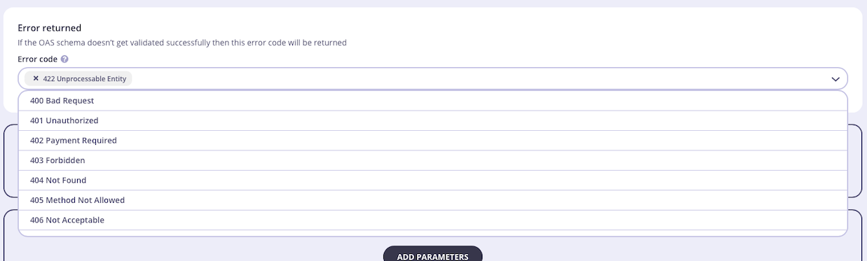 Configuring the Request Validation error response