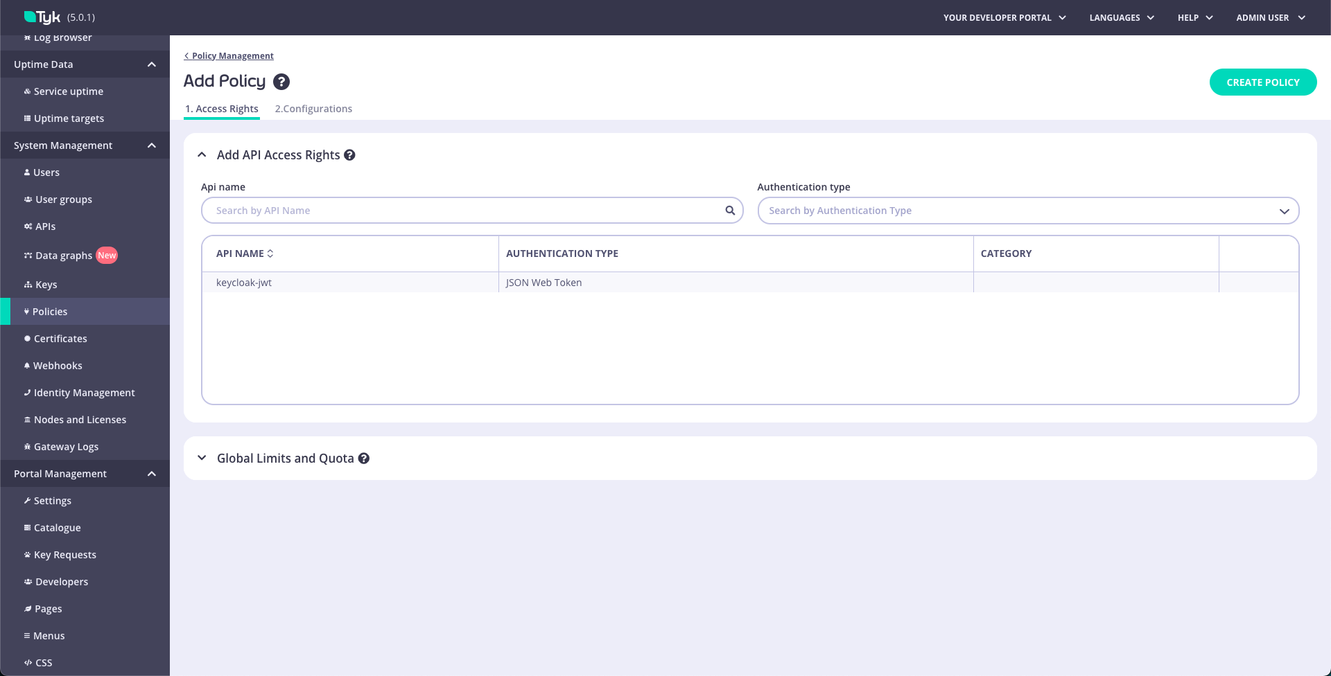 Select API for Security Policy