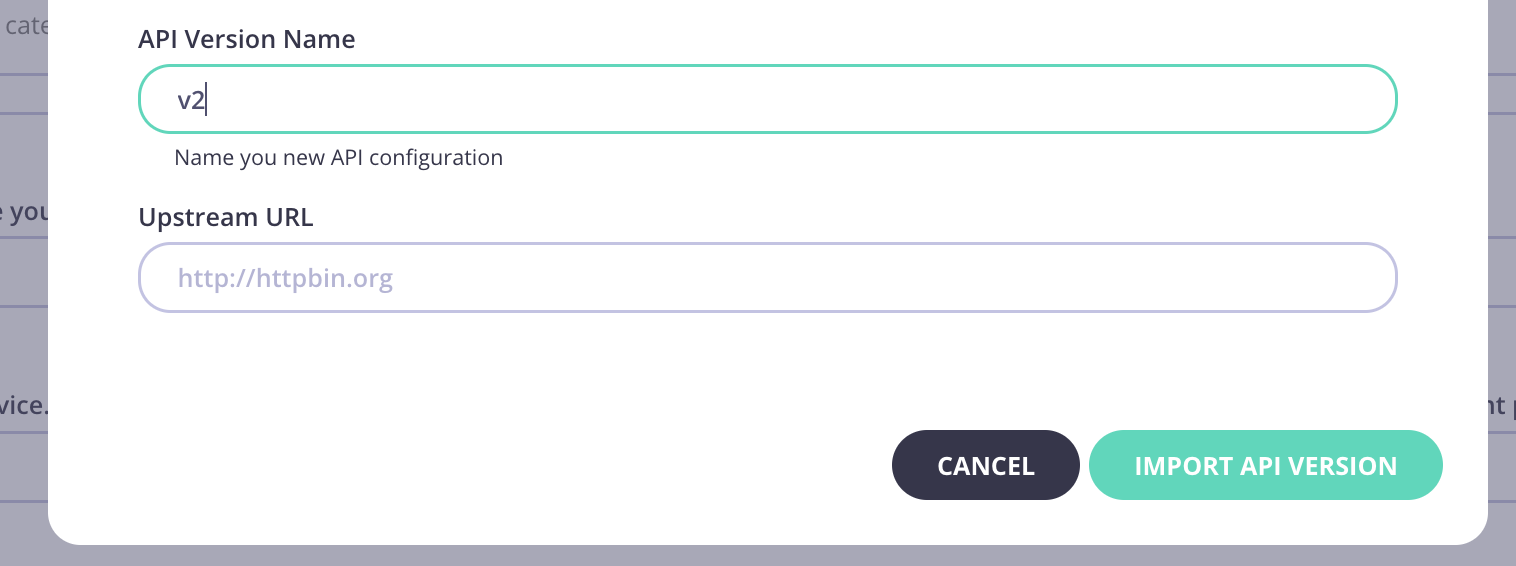 Import API Version Configuration