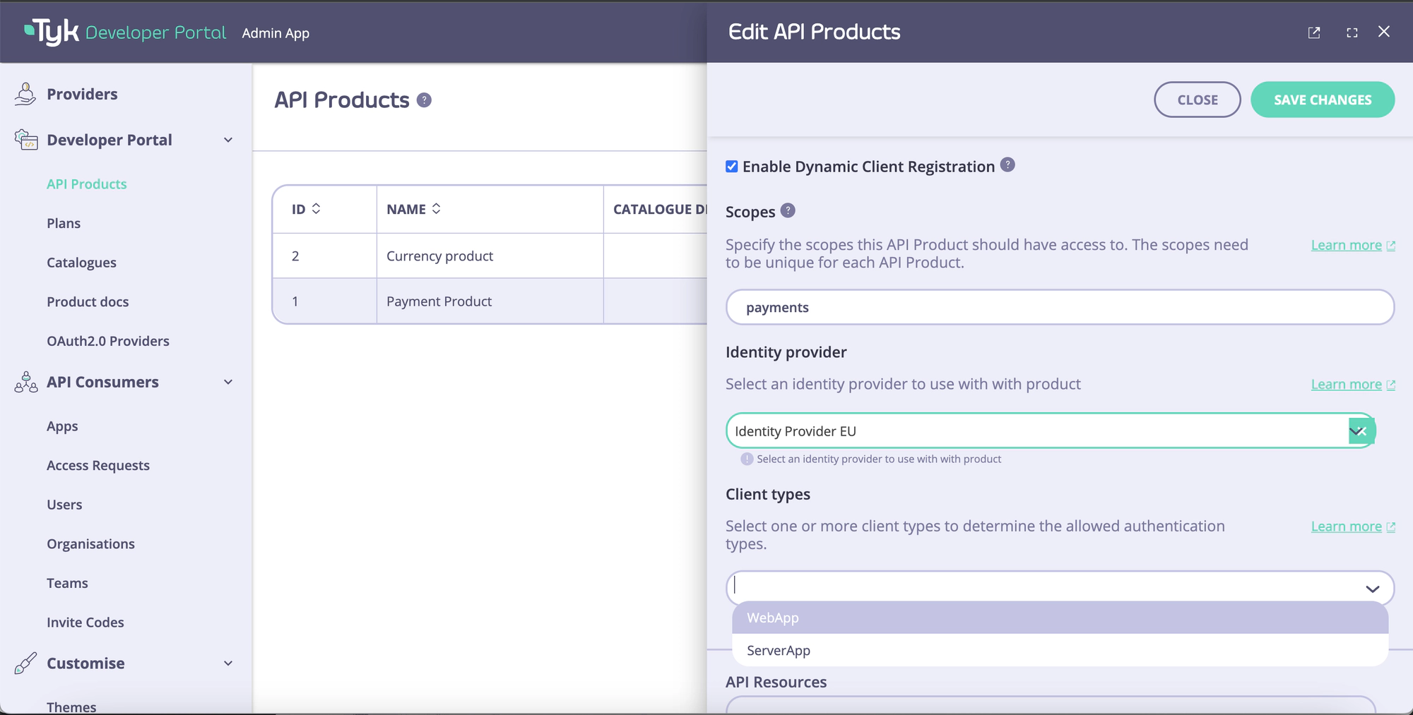 Tyk Enterprise Developer Portal v1.6.0