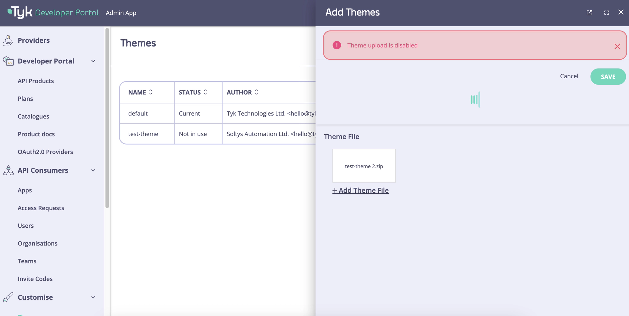 Tyk Enterprise Developer Portal v1.6.0