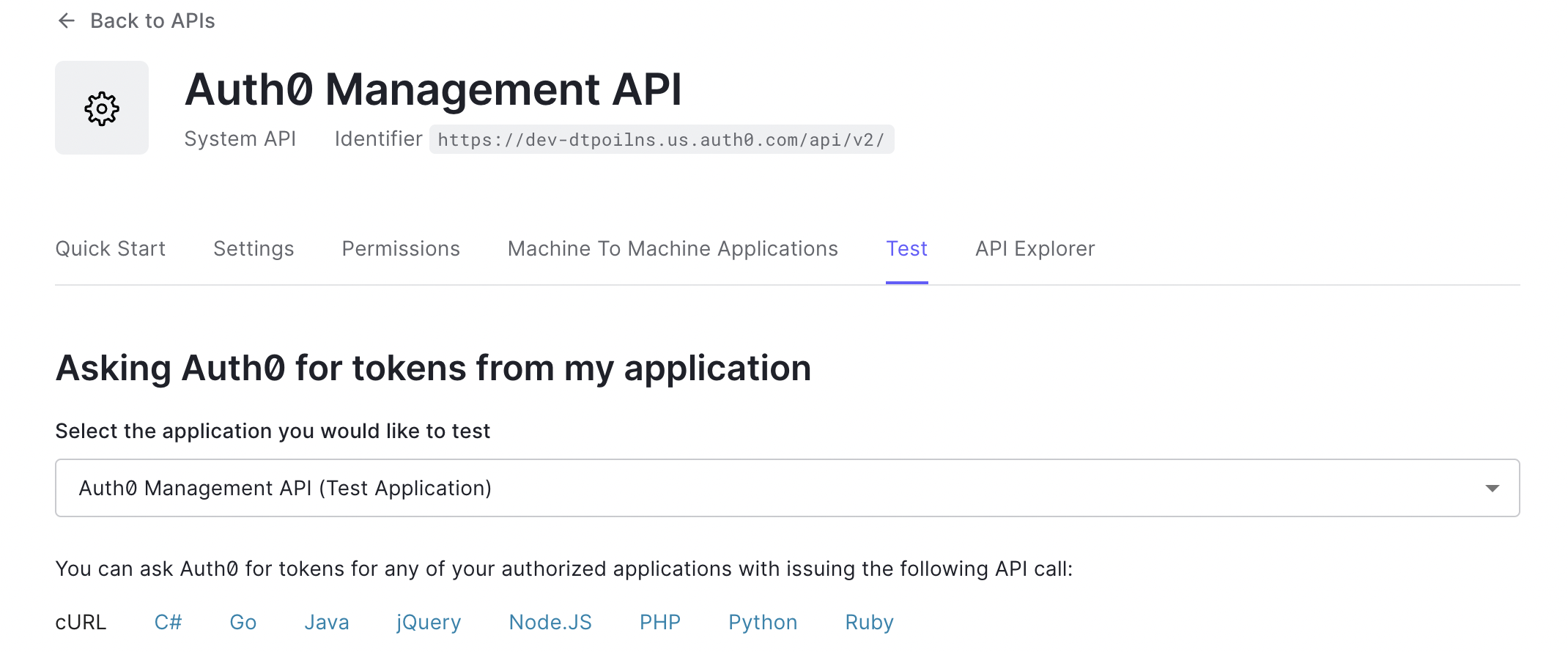 Auth0 Test with cURL