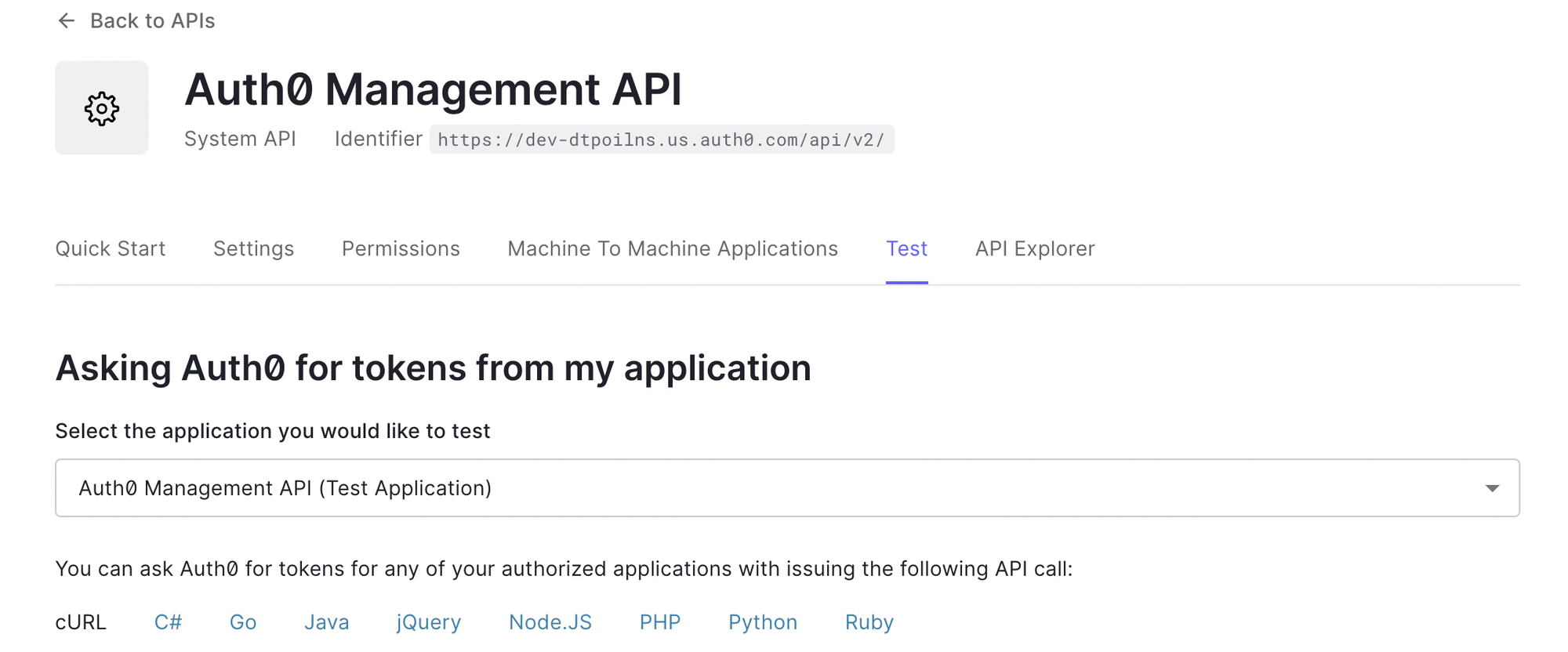 Auth0 Test with cURL