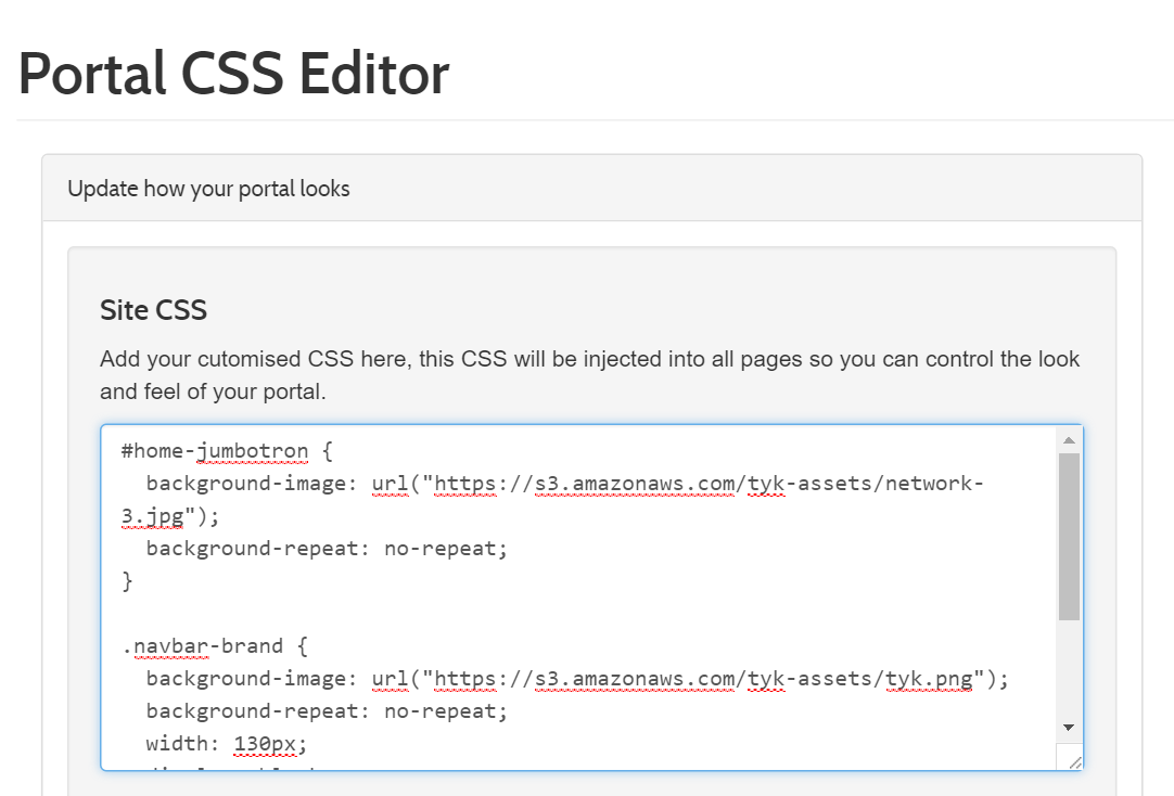 Portal CSS editor