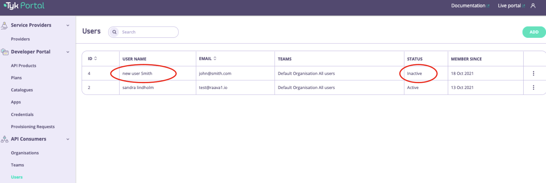 List of Users for your portal app