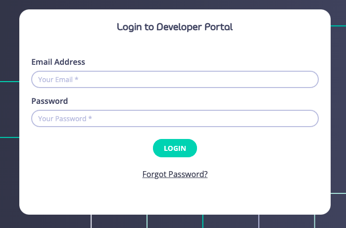 Portal login screen