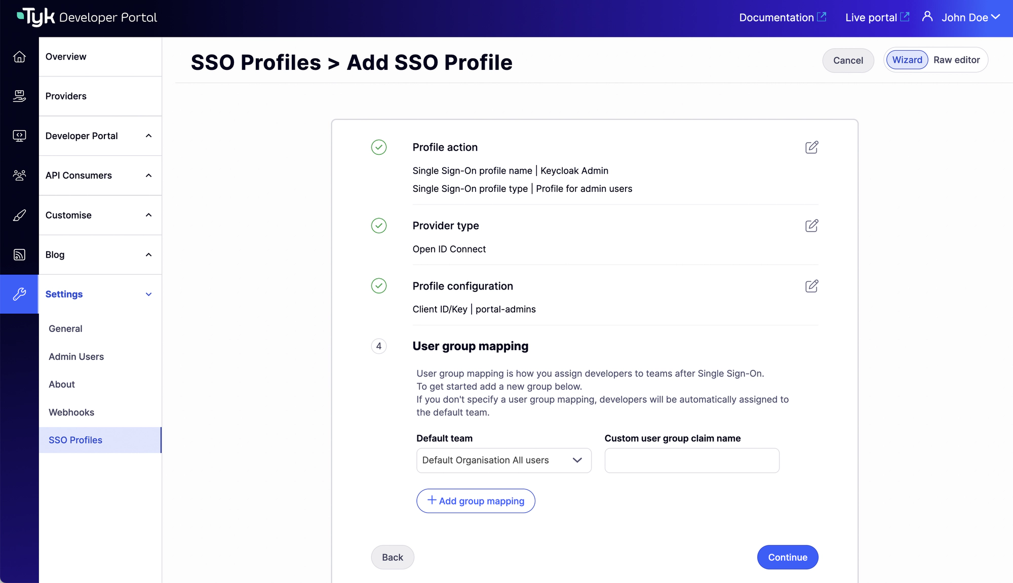 SSO Profiles Wizard