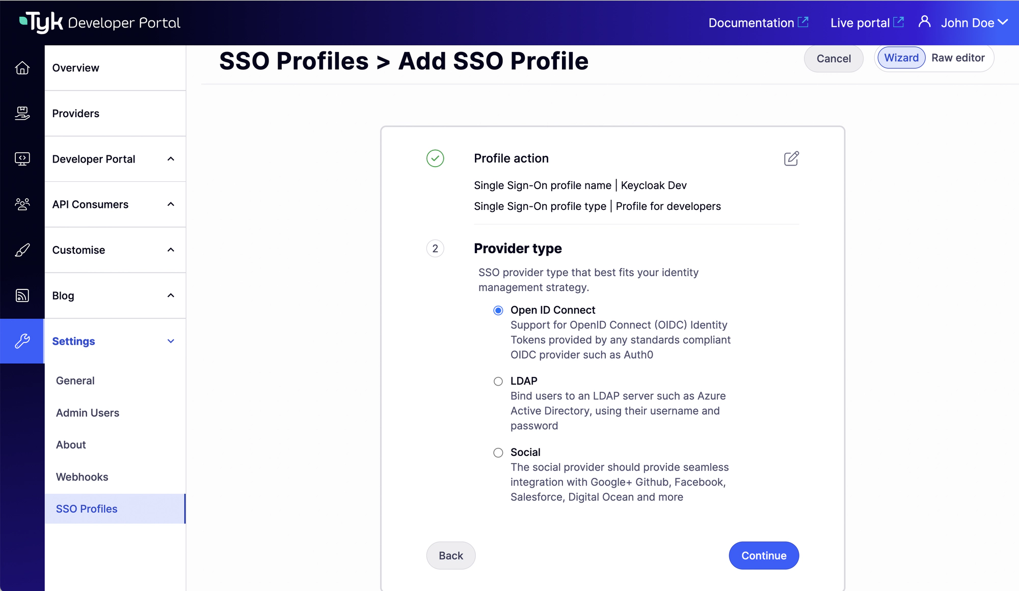 SSO Profiles Wizard