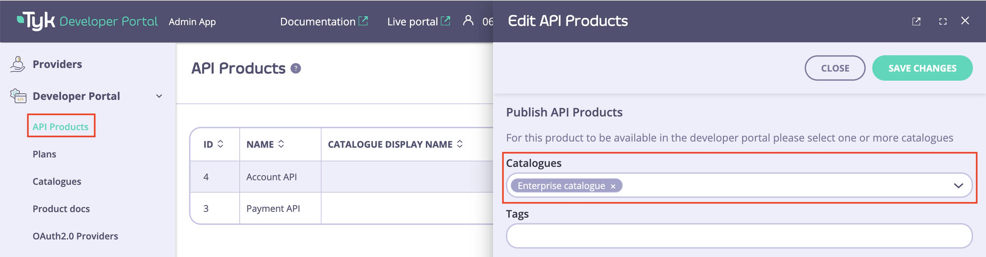 Adding a product to a catalogue through the API Products menu