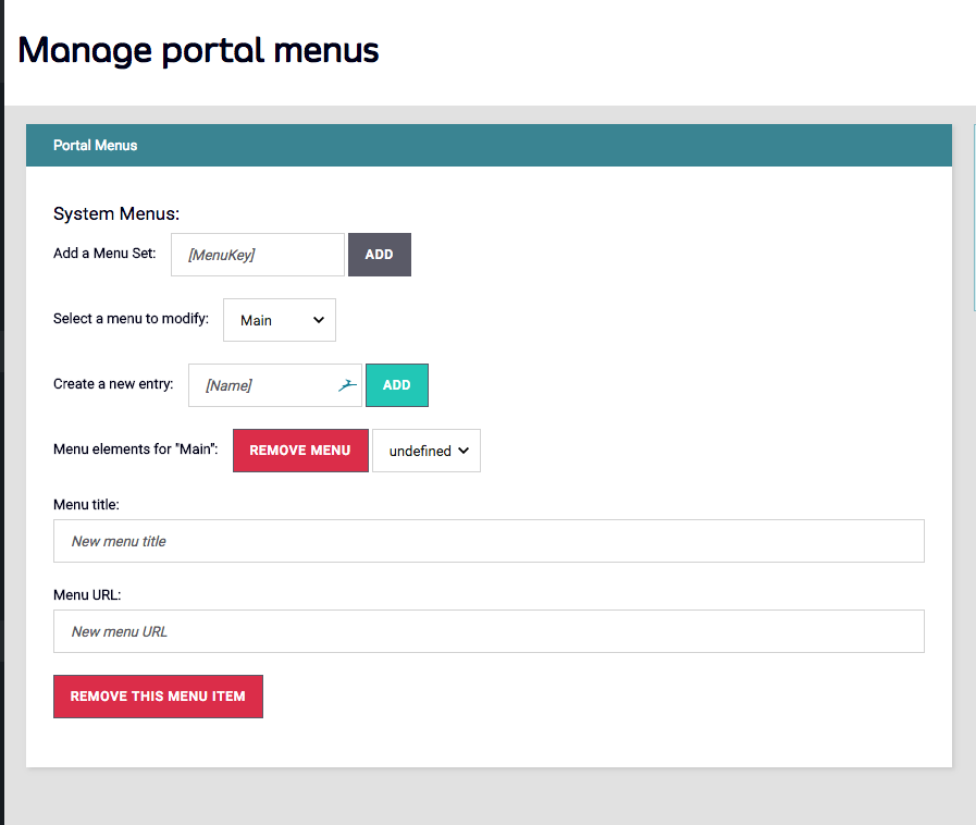 Edit portal menu