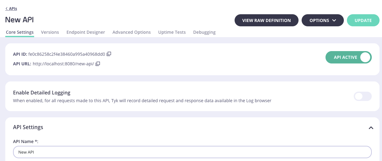 Plugins Classic API screen