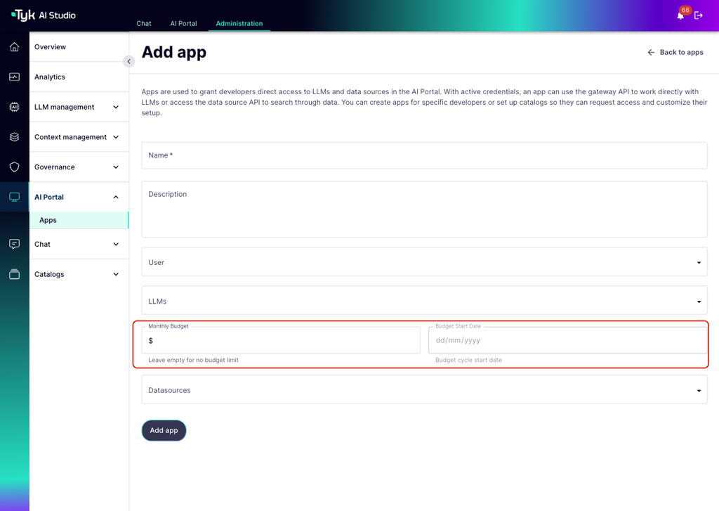 Budget Config UI