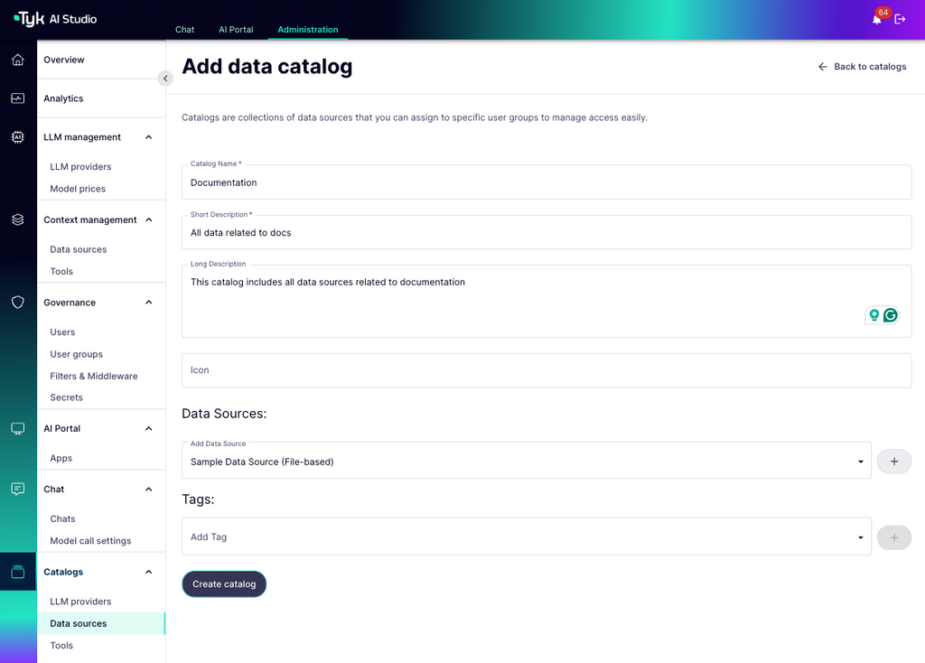 Catalogue Config