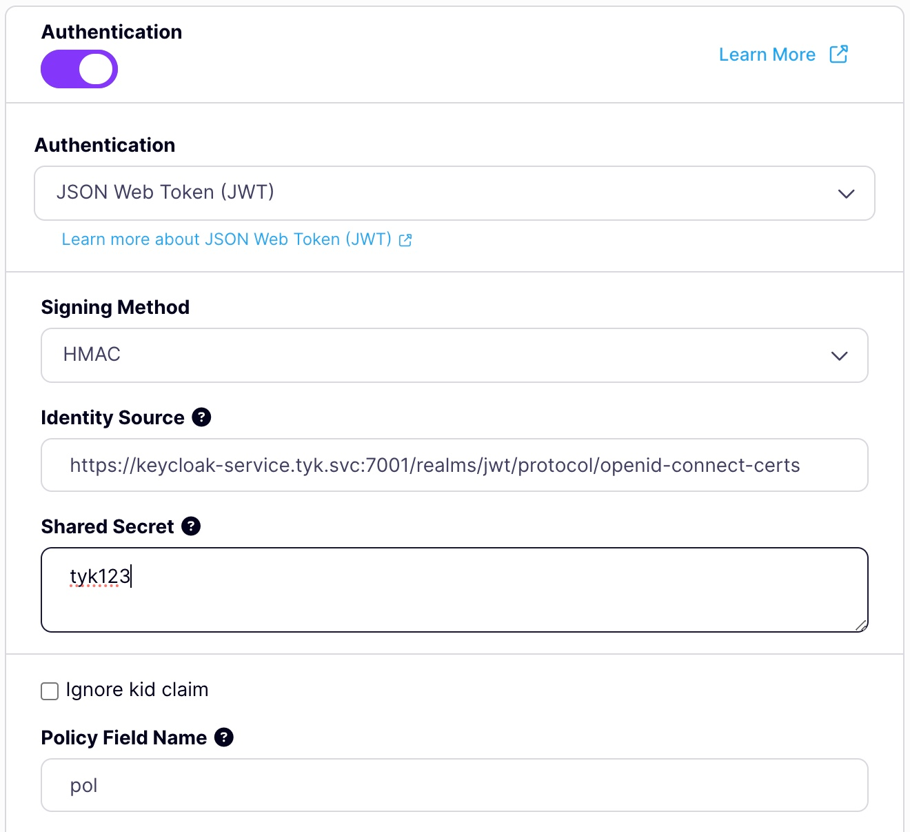 Target Details: JSON Web Token