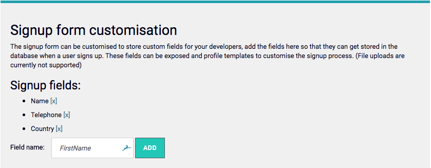 Tyk developer portal sign up form customisation