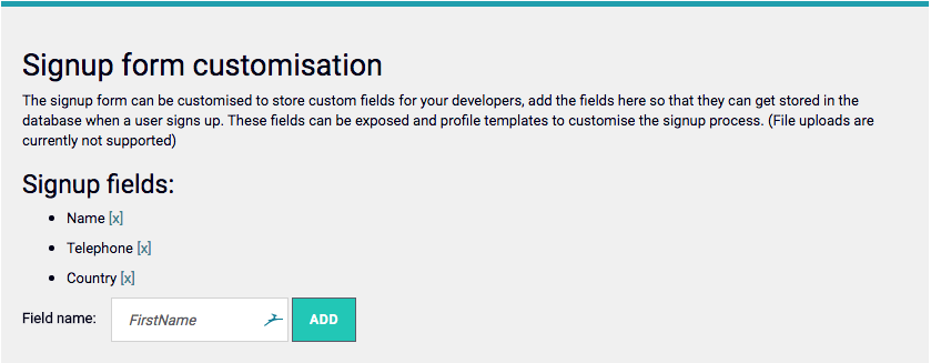 Tyk developer portal sign up form customization