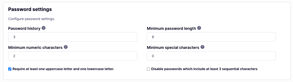 Password policy