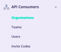 Portal Organizations menu