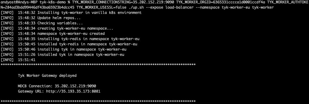Deploying the tyk-worker-us namespace