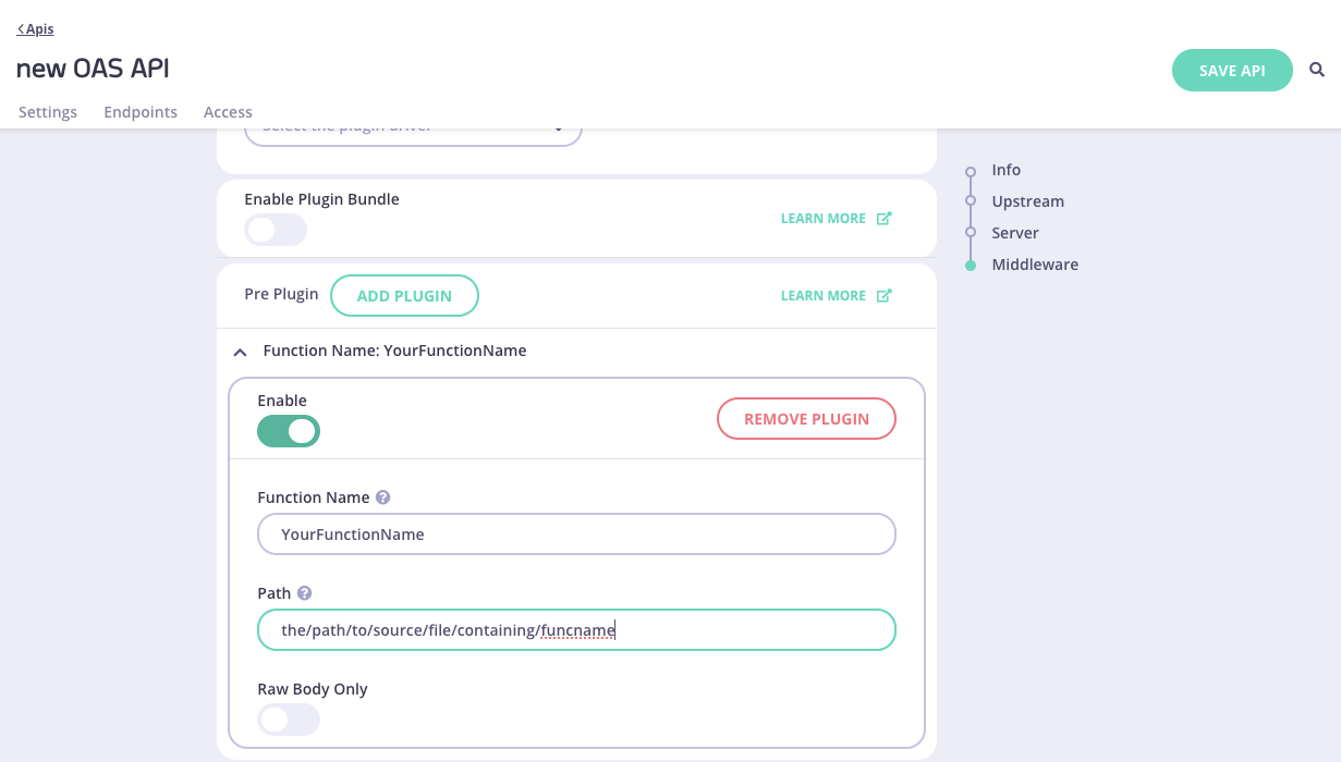 OAS Plugins Config Section