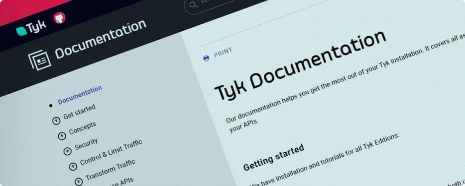 Tyk's new Open Source documentation 