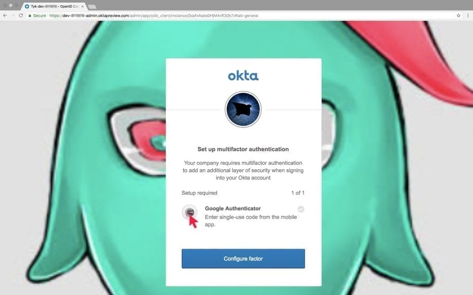 Okta enforced the MFA and asked me to get the Google Authenticator: