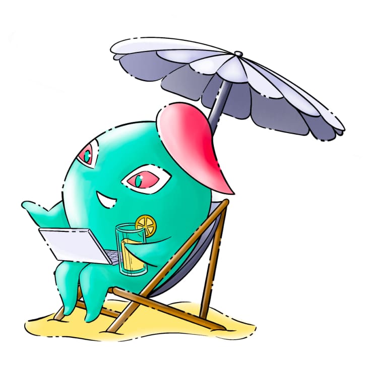 Remote working Tyk mascot illustration